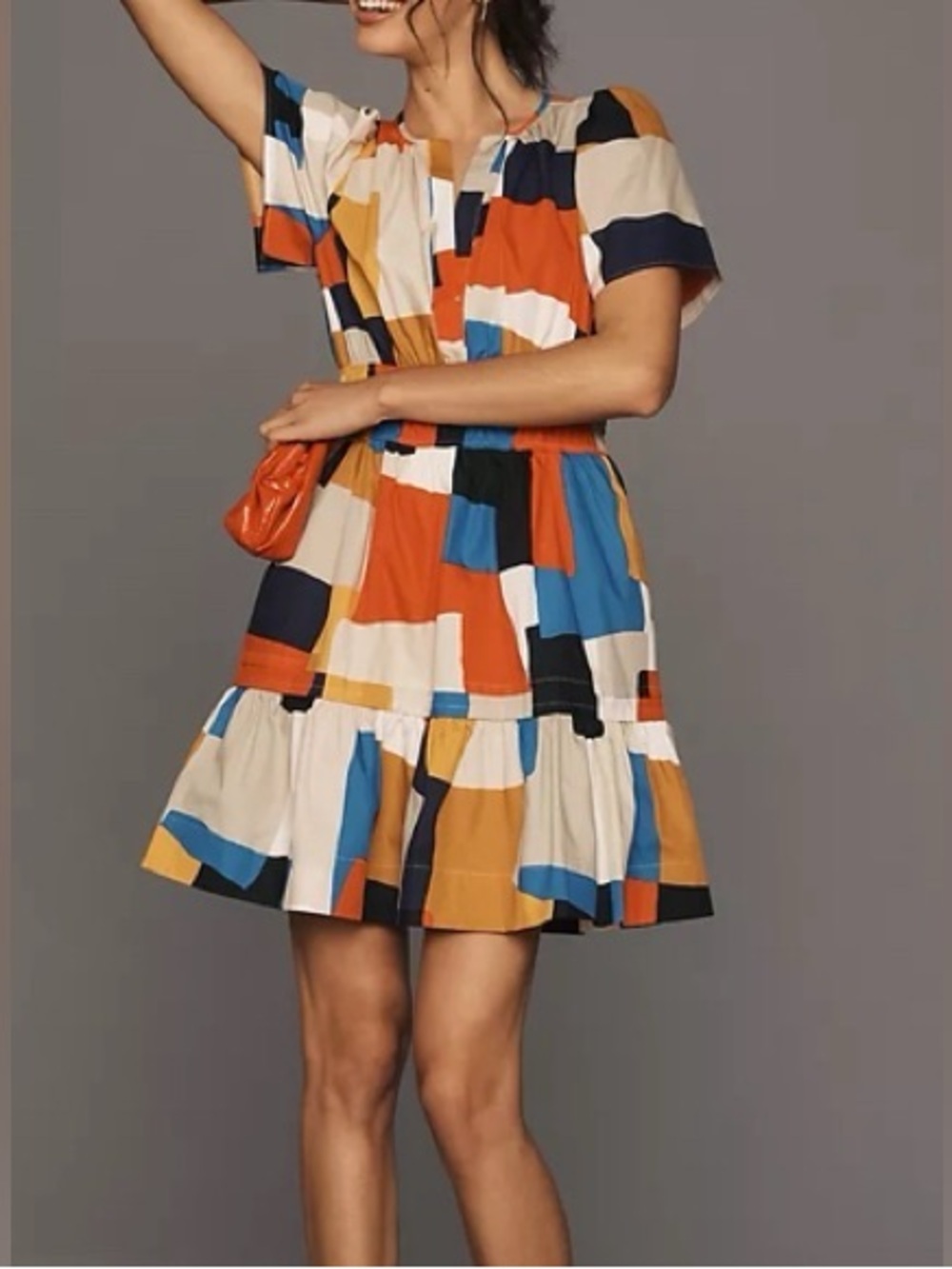 Anthropologie Somerset Mini Dress in Multicolor Block Print